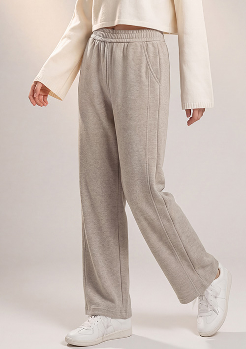 【限時$349】軟綿綿磨毛休閒直筒褲