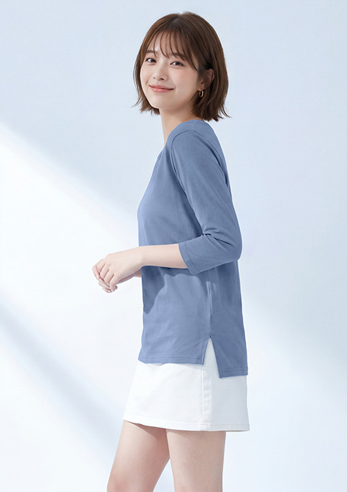【限時$168】圓領七分袖純棉上衣