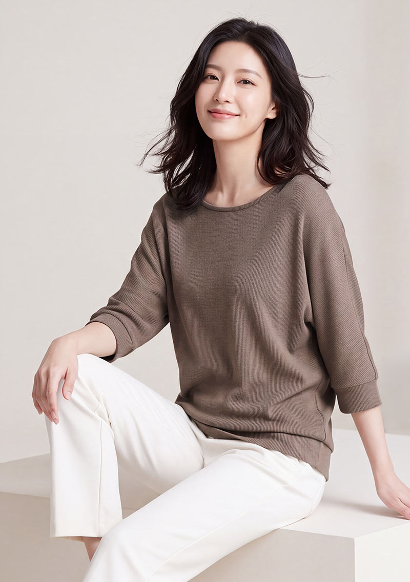 【限時$349】美麗諾羊毛七分袖針織衫